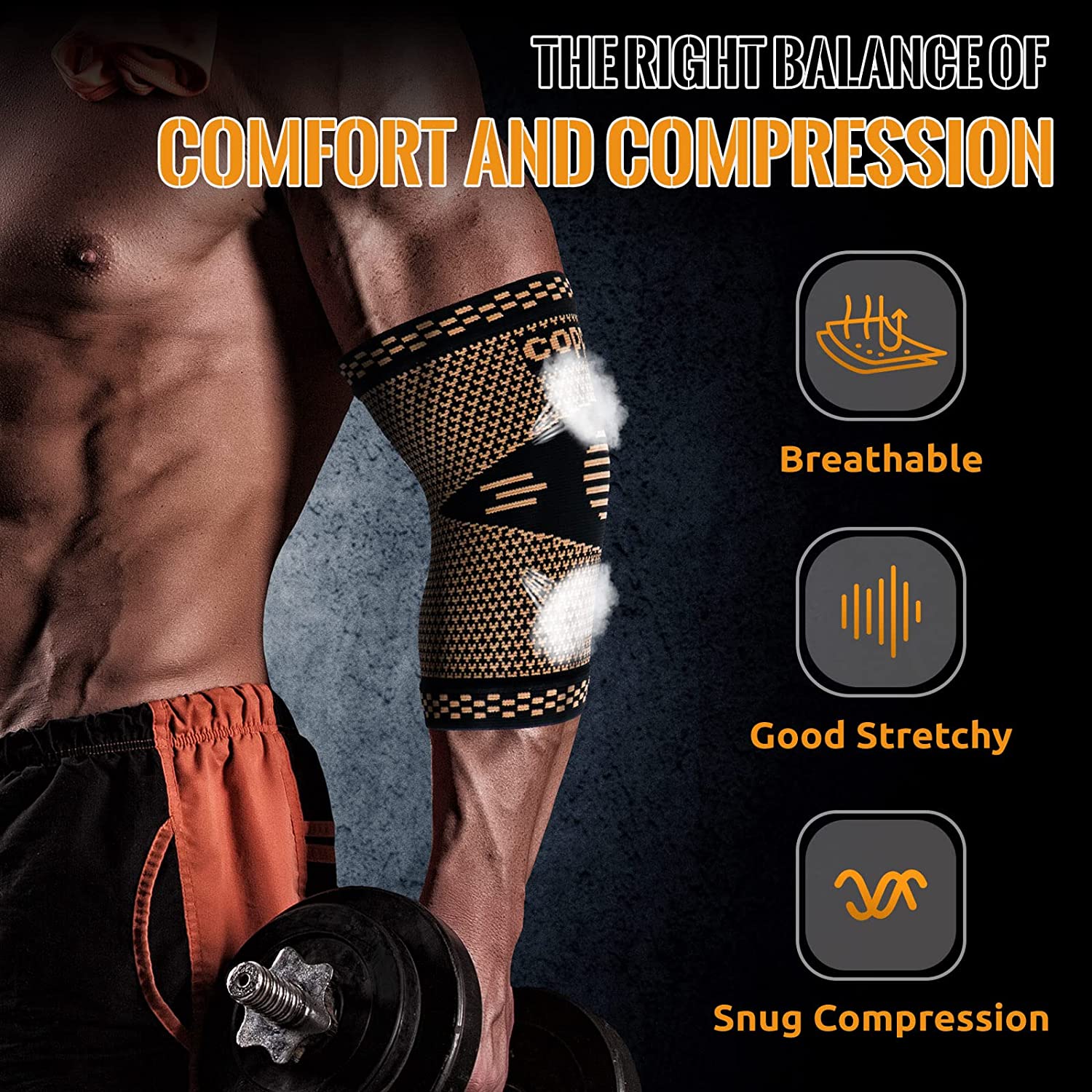 1PC Copper Elbow Compression S - огляд і ціна Tennis Elbow Brace